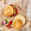 Bageform til 4 burger boller, perforeret