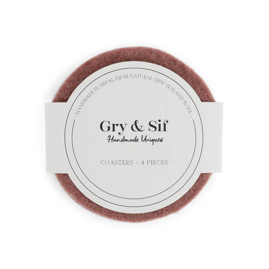 Coasters i filt, 4 stk.