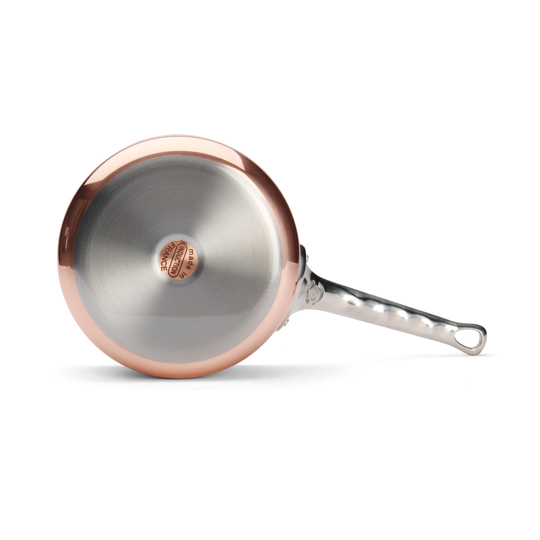 Kasserolle, kobber med rustfrit stål greb, Ø16 cm til induktion