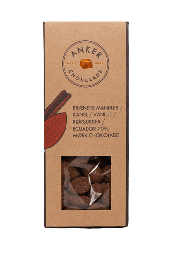 Ankers Brændte Mandler – Kanel, vanilje og mørk chokolade fra Ecuador