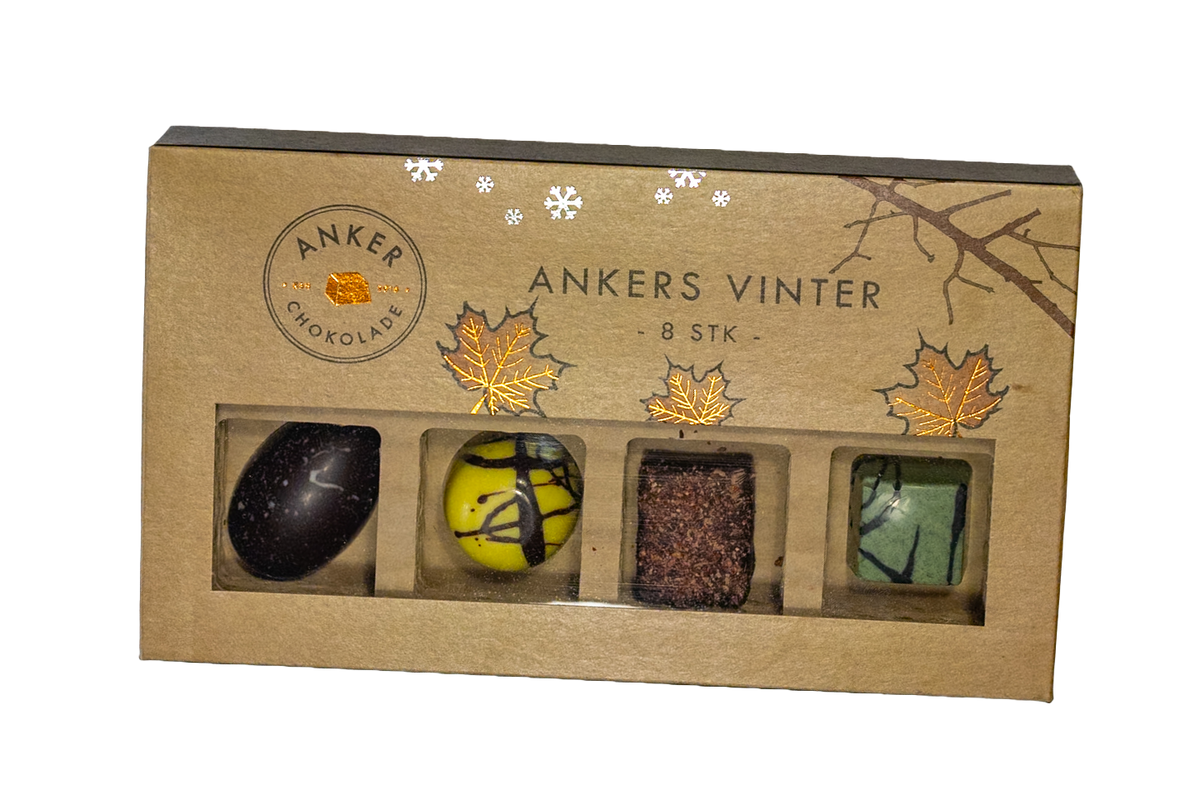 Ankers Vinter – Sæsonæske med fire chokoladevarianter
