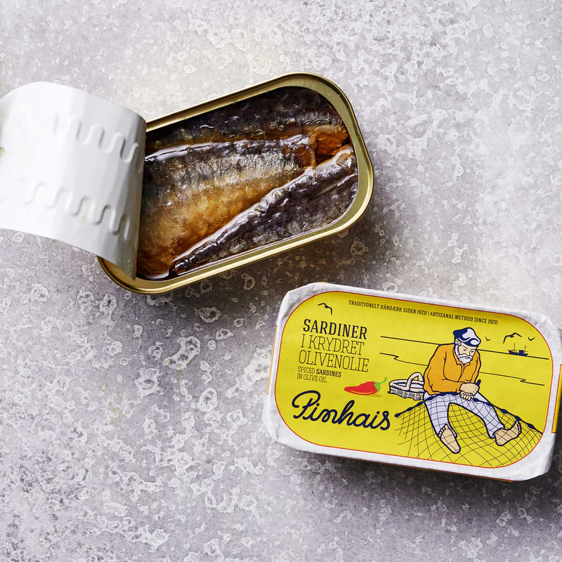 Grøndals Sardiner i krydret olivenolie